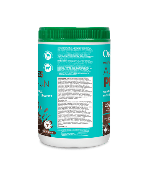 Whey - Based Daily Nutrition All - In - One Protein - Chocolate - 640 g - Organika Health Products