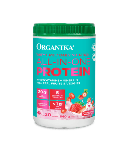 Whey - Based Daily Nutrition All - In - One Protein - Strawberry Shortcake - 640 g - Organika Health Products