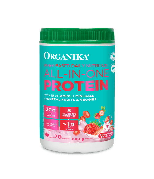 Whey - Based Daily Nutrition All - In - One Protein - Strawberry Shortcake - 640 g - Organika Health Products