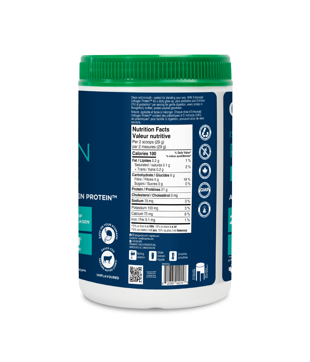 Whey Protein Isolated with Enhanced Collagen Protein - Unflavoured - Organika Health Products