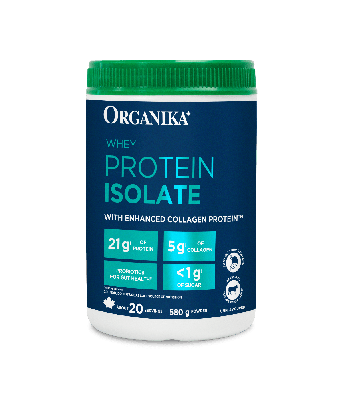 Whey Protein Isolated with Enhanced Collagen Protein - Unflavoured - Organika Health Products