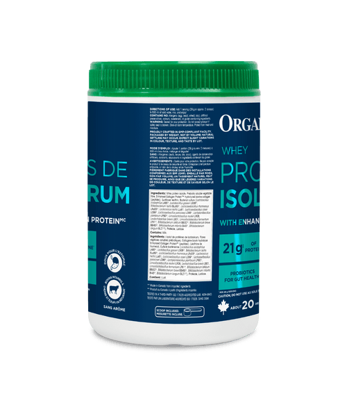 Whey Protein Isolated with Enhanced Collagen Protein - Unflavoured - Organika Health Products