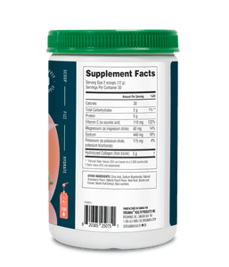 Electrolytes + Enhanced Collagen - Juicy Strawberry Peach (USA) - 12.7 oz / 360 g - Organika Health Products