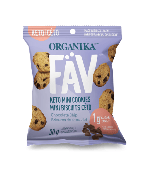 FÄV Keto Mini Cookies - Chocolate Chip 30g Sachet - 30g Sachet - Organika Health Products
