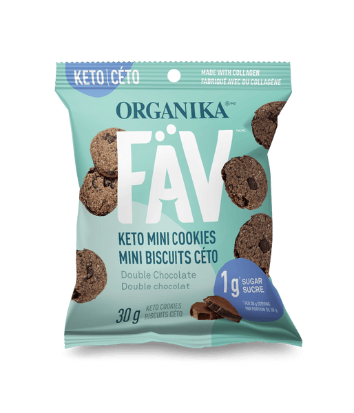 FÄV Keto Mini Cookies - Double Chocolate 30g Sachet - 30g Sachet - Organika Health Products