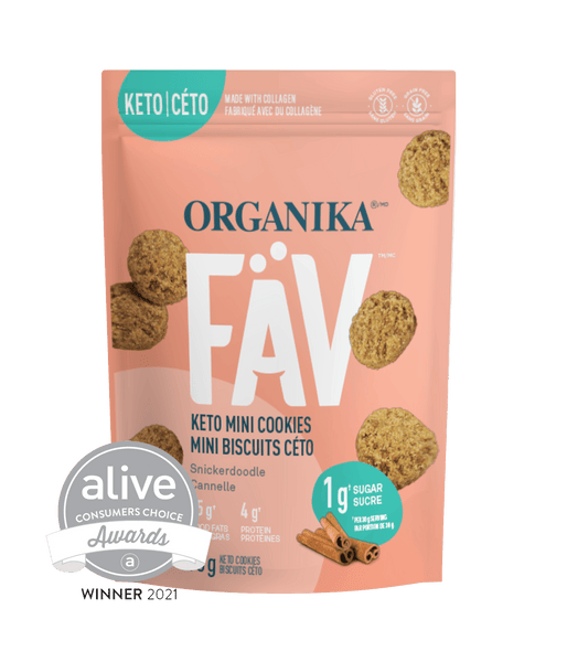 FÄV Keto Mini Cookies - Snickerdoodle 90g Pouch - 90g Pouch - Organika Health Products
