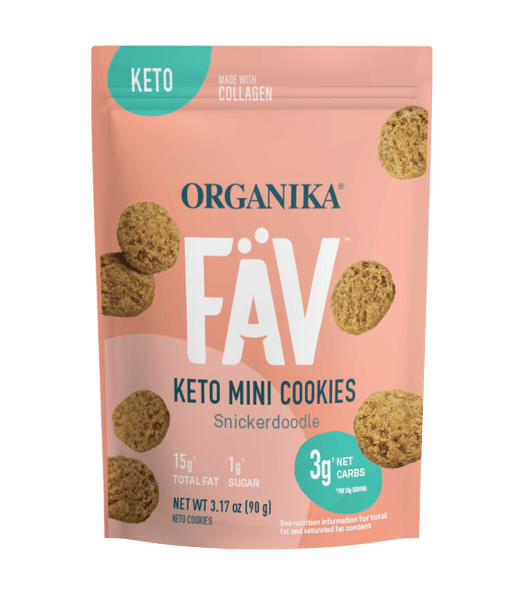 FÄV Keto Mini Cookies - Snickerdoodle (USA) - 3.17 oz / 90 g bag - Organika Health Products