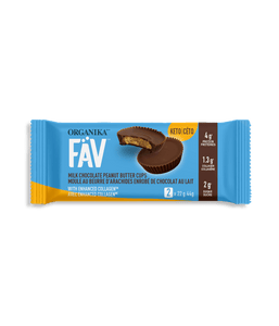 FÄV Milk Chocolate Peanut Butter Cups with Enhanced Collagen - 2 Cup Pack - Organika Health Products
