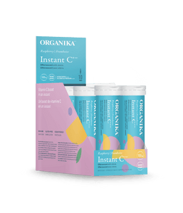 Instant C Effervescent with Stevia - Raspberry - Box Pack (8 tubes) - Organika Health Products